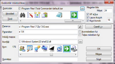 7-Zip GUI a TC Eszköztáron