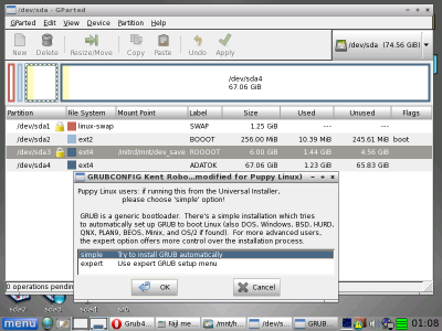 GParted+GRUB-szerkesztő GParted+GRUB-szerkesztő