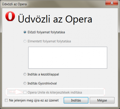 Opera starts with extensions disabled