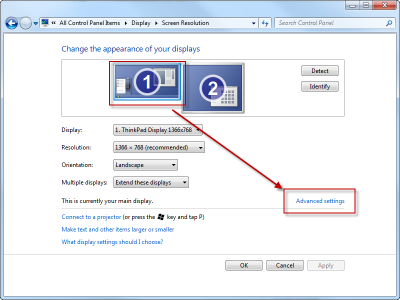 Lenovo Y570 - Advanced settings