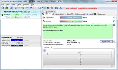 Lenovo Y570 - Hard Disk Sentinel - Western Digital, WDC WD7500BPVT-24HXZT1