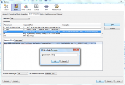 NetBeans - Tools - Options - Editor - Code Templates