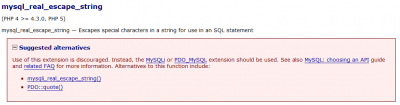 mysql_* discouraged!!