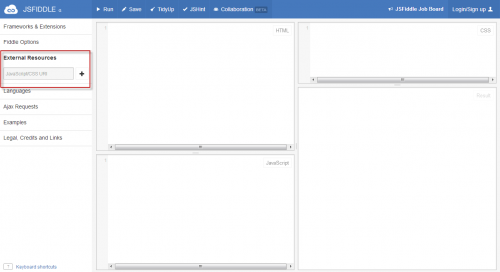 JSFiddle - External Resources