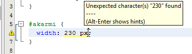 NetBeans - CSS - px + szóköz (hiba!)