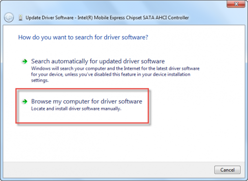 devmgmt.msc - Browse my computer for driver software (Illesztőprogramok keresése a számítógépen)
