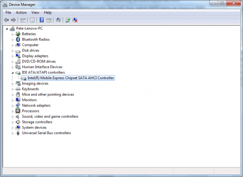 devmgmt.msc, Intel Mobile Express Chipset SATA AHCI Controller