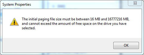 Windows pagefile minimum size