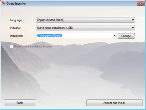 Opera Installer - Stand-alone Installation (USB)