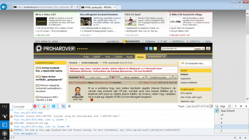 IE debugger console - older IE versions