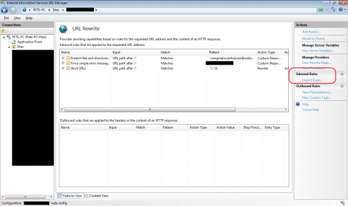 IIS - Import rules...