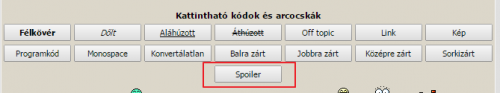 új Spoiler-gomb