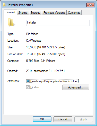 C:\Windows\Installer - 15,3 GB