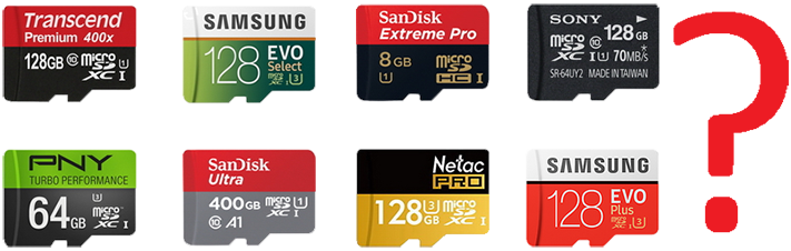 ... - néhány microSD kártya képe, a teljesség igénye nélkül...