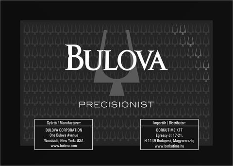 Így néz ki a hivatalos és érvényes garanciajegy a BULOVA PRECISIONIST órákhoz.